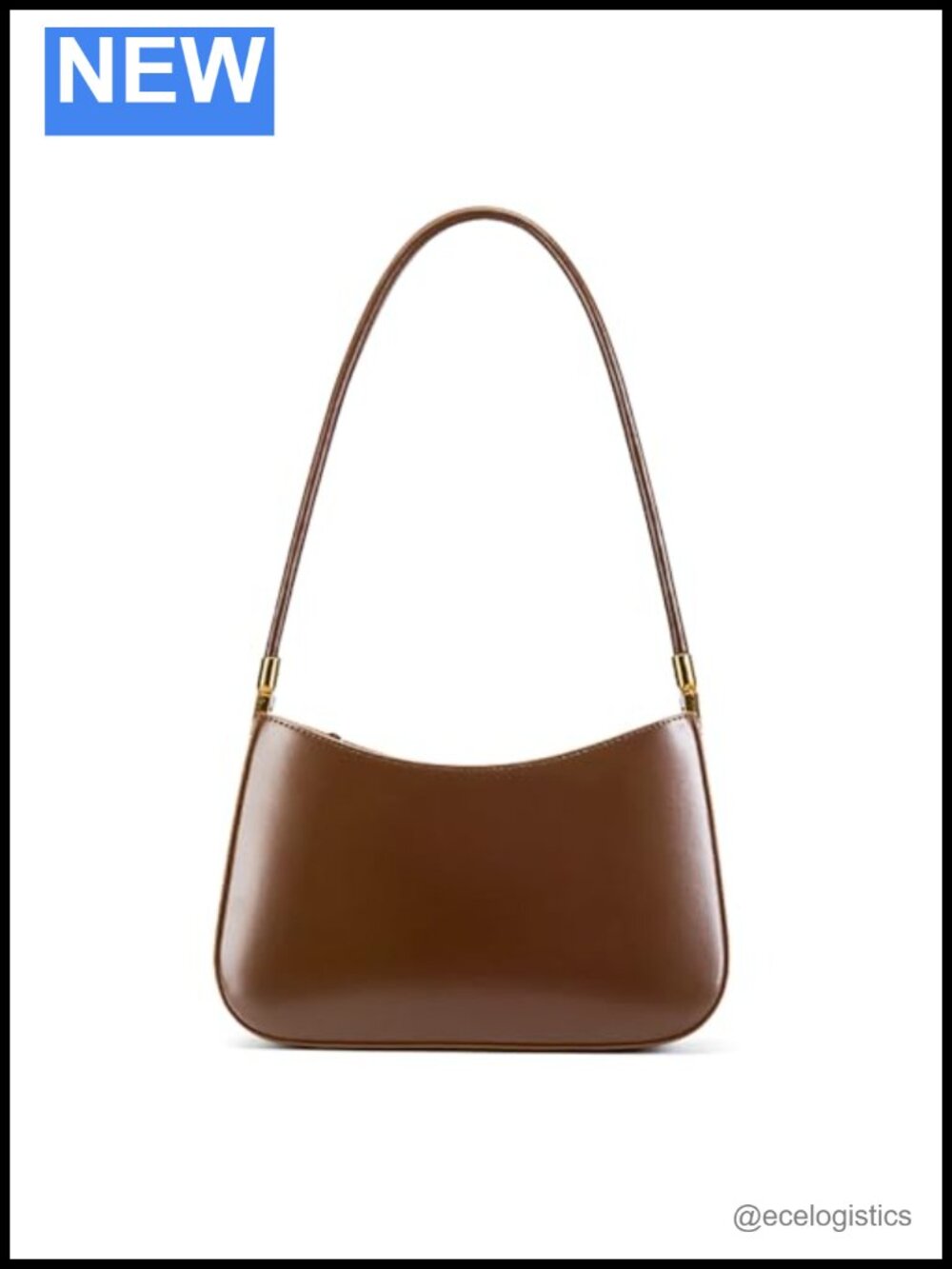 Genuine Leather Shoulder Bag for Women, Clutch Handbag with Zipper, Spacious